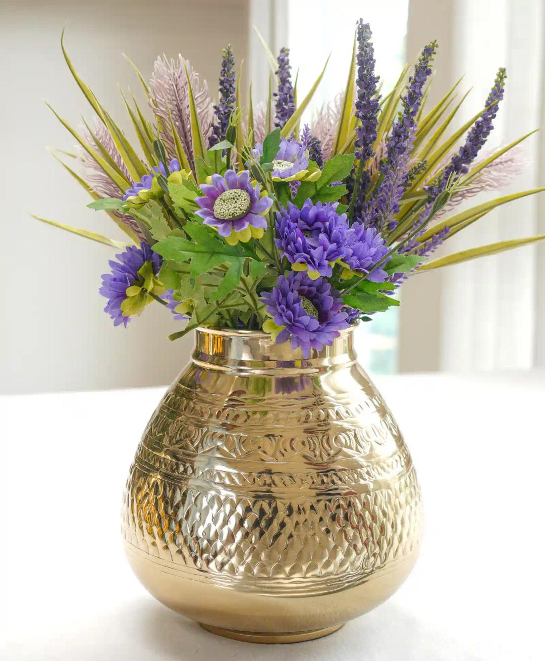 Matki Style Metal Flower Vase (Chitai)