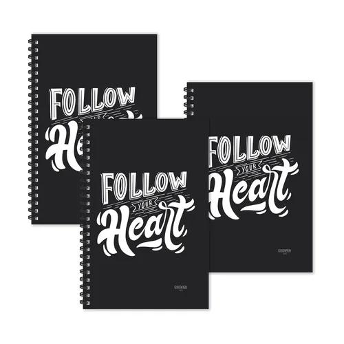 Follow Your Heart Motivational Ruled Diaries - Pack Of 3