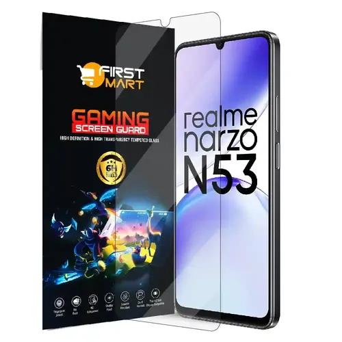 FIRST MART Screen Protector for Realme Narzo N53 5G, Realme C53 5G - Impossible Fiber Case Friendly Screen Protection & Installation Kit (Gaming Clear)