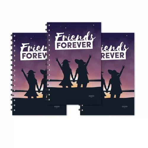 Friends Forever Designer Ruled Diaries - Pack Of 3