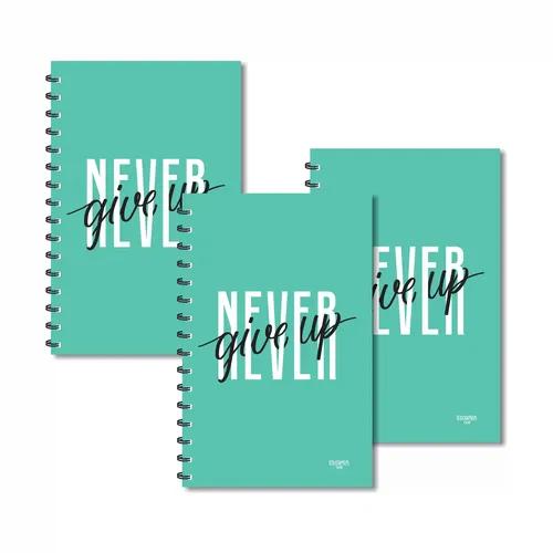 Never Give Up Designer Ruled Diaries - Pack Of 3