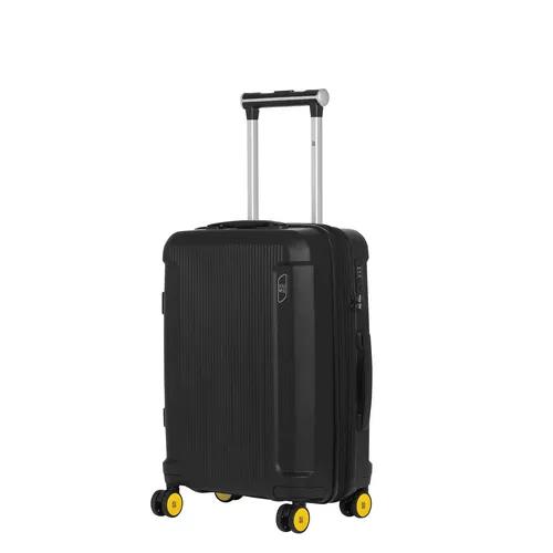 EUME Nomad Cabin Luggage Trolley Bags For Travel |Polypropylene (Pp) 8 Silentrun Wheels Suitcase ( Charcoal Black)