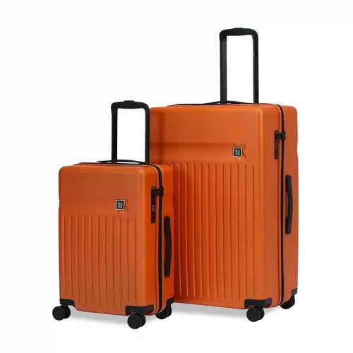 EUME Classic Cabin 55 Cm And Check-In Large 75 Cm Luggage|Polycarbonate- Set Of 2 ( Rustic Orange)