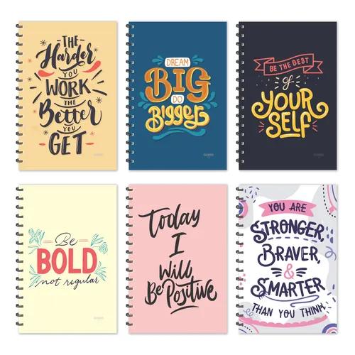 Harder Motivational Diaries - Jumbo (Pack of 6)