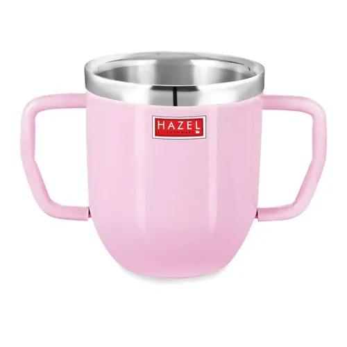 HAZEL Stainless Steel Double Handle Baby Mug - 1 Piece, Pink, 250 ml