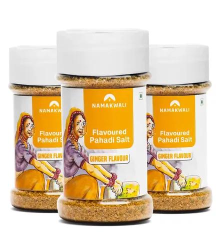 Namakwali Pahadi Flavoured Salt Hand Grounded On Silbatta (Ginger Flavour), 195 Gram (Pack of 3) | Seen on Shark Tank India S3