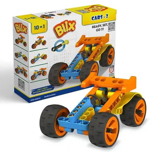 Blix Cars-2- Stem Toy For 5+ Kids| Best Gift For Kids| 1 Kit 9+ Models, Multicolor