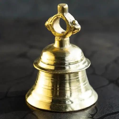 ALODIE - Temple Bells Hanging for Mandir - Brass Bells for Pooja Room Mandir Decorations Items Ghanta for Mandir Enchanting Hanging Bells for Home Decoration Ideal for Spiritual