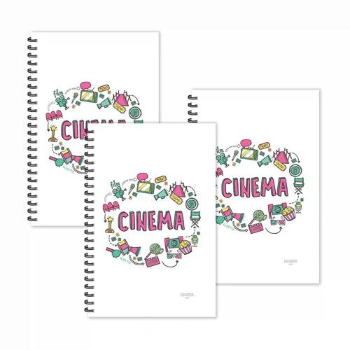 Cinema Doodle Ruled Diaries - Pack Of 3