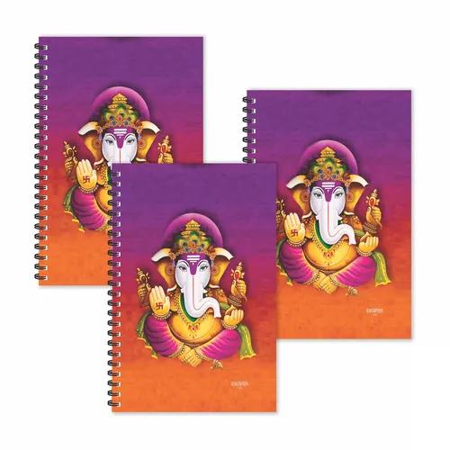 Purple Lord Ganesha Ruled Diaries - Pack Of 3