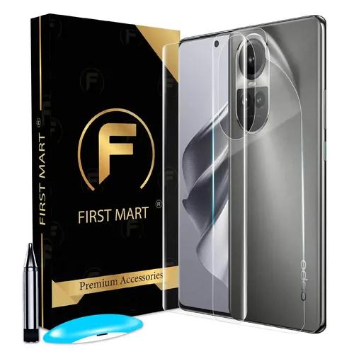 FIRST MART Tempered Glass for Oppo Reno 10 Pro 5G with Edge to Edge Full Screen Coverage and Easy UV Glue Installation Kit and Back Nano Membrane