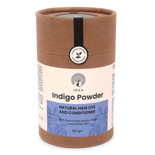 IDIKA Indigo Powder For Hair | Natural & Herbal Solution For Grey Hair | Bio Organic | Protects hair from Damage | Chemical-Free Indigo Powder for Natural Hair Coloring | Men & Women | Pack of 1