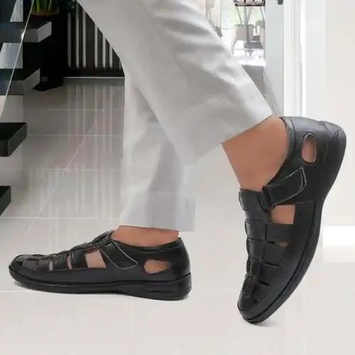 WUGO::Latest Fabulous Men Sandals|Roman Sandals/Outdoor Sandal For Men's & Boys-102-Sandal-BLK