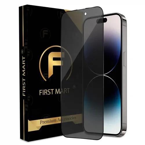 FIRST MART Edge to Edge Matte Privacy Tempered Glass for iPhone 14 Pro Max Full Screen Coverage with Easy Installation Kit | Black