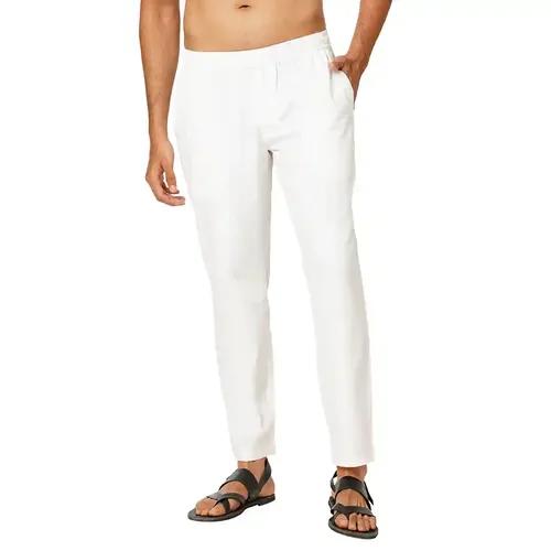 Indivisual Men's Solid Bright White Pyjama - S