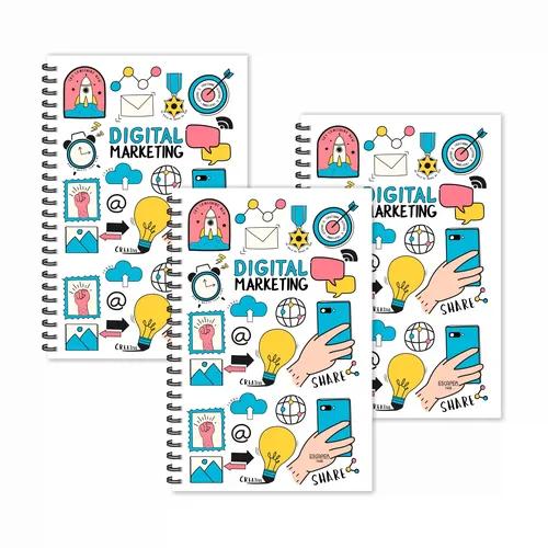 Digital Marketing Doodle Ruled Diaries - Pack Of 3