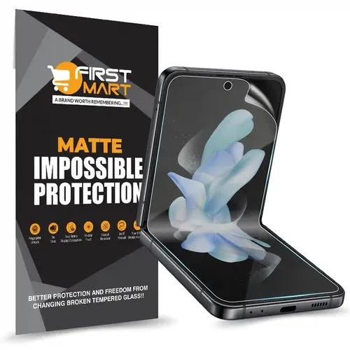 FIRST MART Screen Protector for Samsung Galaxy Z Flip4 5G - Nano Fiber Unbreakable Membrane Case Friendly Full Edge to Edge Screen Coverage & Installation Kit (Matte)