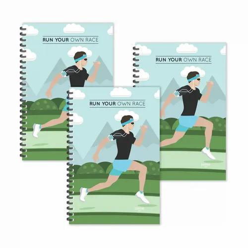 Run Your Own Race Motivation Ruled Diaries - Pack Of 3