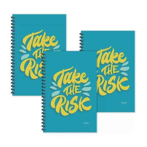 Take The Risk Motivational Quotes Ruled Diaries - Pack Of 3