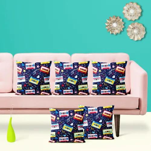 ArtzFolio Music Cassettes | Decorative Cushion Cover for Bedroom & Living Room