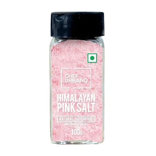 Chef Urbano Himalayan Pink Salt | Pure & Natural | Mineral Rich Salt | Low Sodium | Packed with 84 Minerals | Glass Bottle