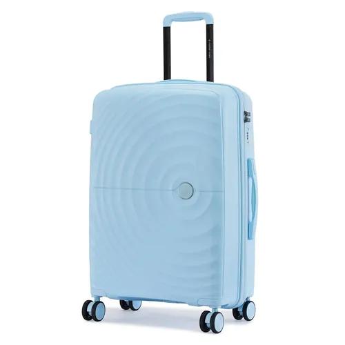 Nasher Miles Seattle Hard-Sided Polypropylene Cabin Luggage Light Blue 20 inch |55cm Trolley Bag Suitcase