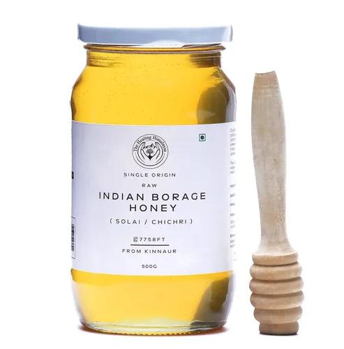 The Healing Himalayas Indian Borage Raw Honey | Unprocessed Chichri/Solai Honey | 100% Pure, Natural & Unadulterated | Immunity Boosters for Adults & Nurturing Children | Glass Jar