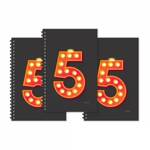 Number 5 - Numeric Ruled Diaries - Pack Of 3