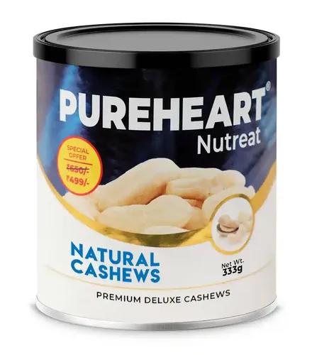 PUREHEART Nutreat Natural Cashews Premium Whole Crunchy & Delicious Cashewnuts/Kaju/Dry Fruit - Resealable Pouch