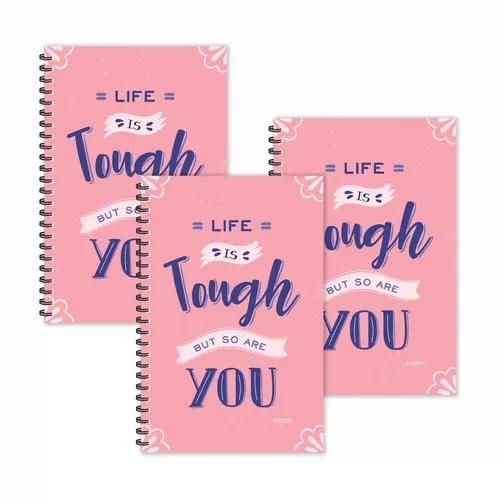 Life Is Tough Motivational Ruled Diaries - Pack Of 3