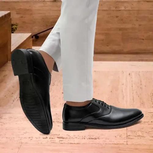 WUGO::Latest Stylish Men Formal Shoes|Black Derby Shoes|Office Shoes For Men's & Boys - Black