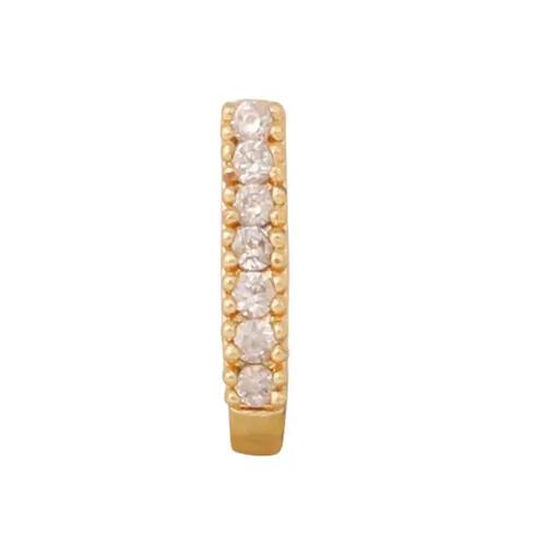 AD CZ Line Pressing Golden Nose Pin (1 CM) White & Golden