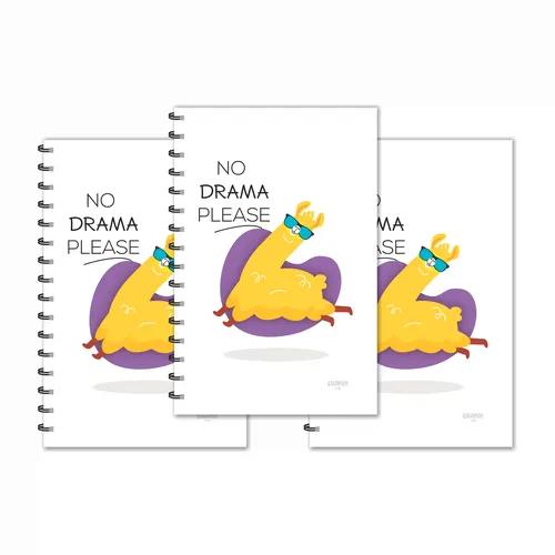 No Drama Please Designer Ruled Diaries - Pack Of 3