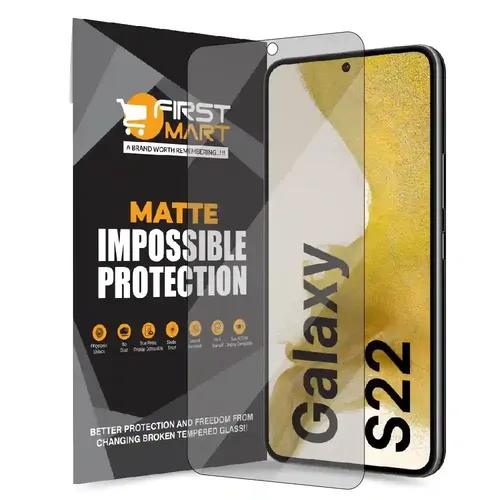 FIRST MART Screen Protector for Samsung Galaxy S22 5G, Samsung S23 - Impossible Fiber Case Friendly Screen Protection & Installation Kit (Matte)