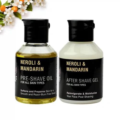 PINK WOOLF (Neroli & Mandarin) Pre Shave Oil & After Shave Gel, Shaving Combo For Men, Suitable For All Skin Types - 50ml & 110 ml (Pack Of 2)