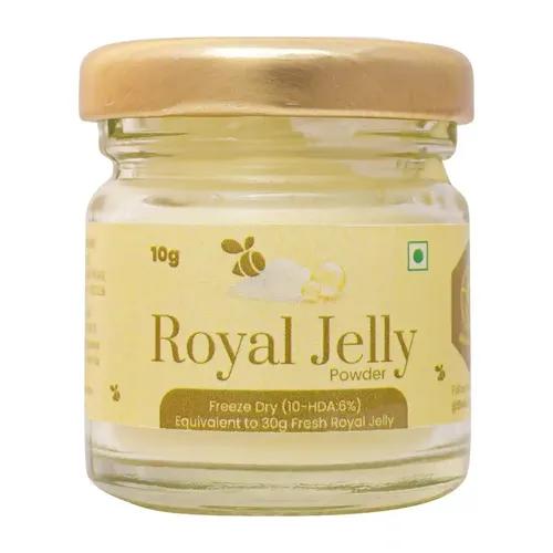 Shiva Organic Royal Jelly Powder - Freeze Dry 10-HDA:6% I Immune Booster I High Minerals & Vitamins I Fertility Booster I Equivalent to Fresh Royal Jelly