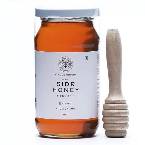 The Healing Himalayas Indian Sidr Raw Honey | Unprocessed Kashmir Honey | 100% Pure Natural Honey Unfiltered | Immunity Boosters for Adults & Nurturing Children | Glass Jar of 250