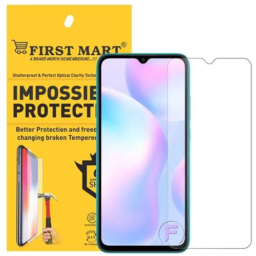 FIRST MART Screen Protector For Redmi 9A, 9A Sport, 10A, 10A Sport|Crystal Clear Impossible Fiber Tempered Glass Full Flat Screen Coverage with Easy Installation Kit