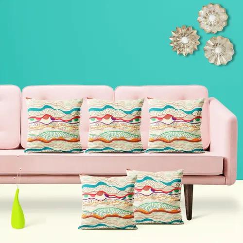 ArtzFolio Waves Drawing | Decorative Cushion Cover for Bedroom & Living Room