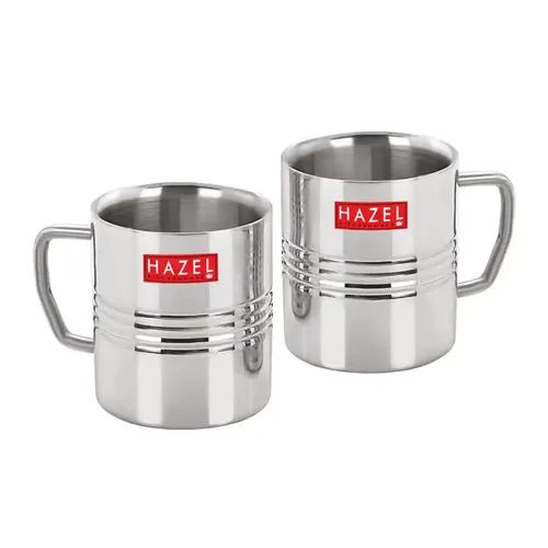 HAZEL Stainless Steel Green Tea Coffee Amrapali Mug, 300 ml (Each)