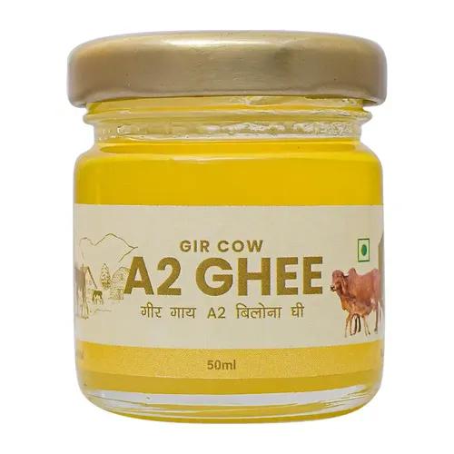 Shiva Organic A2 Gir Cow Ghee - 50 ML l Desi Ghee I Organic Grass Feed l Hand Churned I Traditional Method