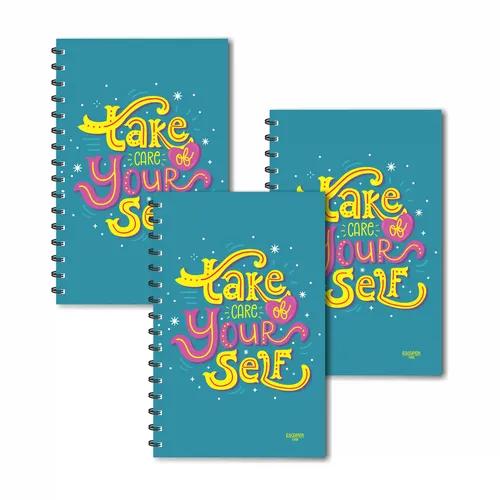 Take Care Of Yourself Designer Ruled Diaries - Pack Of 3