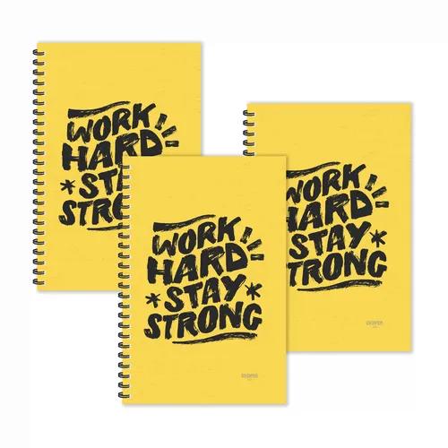 Work Hard Stay Strong Ruled Diaries - Pack Of 3