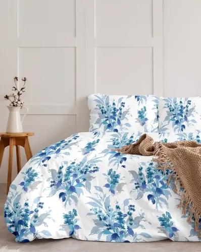 Blue Dahlia 254TC Premium Pure Cotton Sateen Weave Bedsheet Set with 1 Pillow Cover, Oeko -TEX Certified- Printed