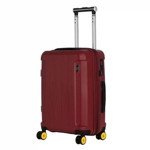 EUME Nomad Cabin Luggage Trolley Bags For Travel |Polypropylene (Pp) 8 Silentrun Wheels Suitcase ( Carmine Red)