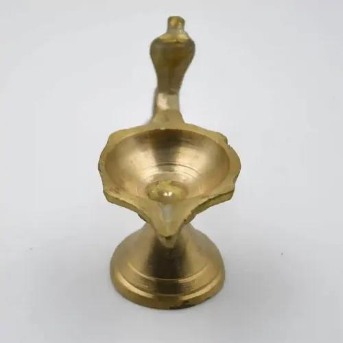 ALODIE- Brass Puja Diya/Casting Diya with Stand (1.6Wx2.2H INCHES)