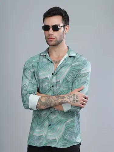 Green Waft Rayon Shirt